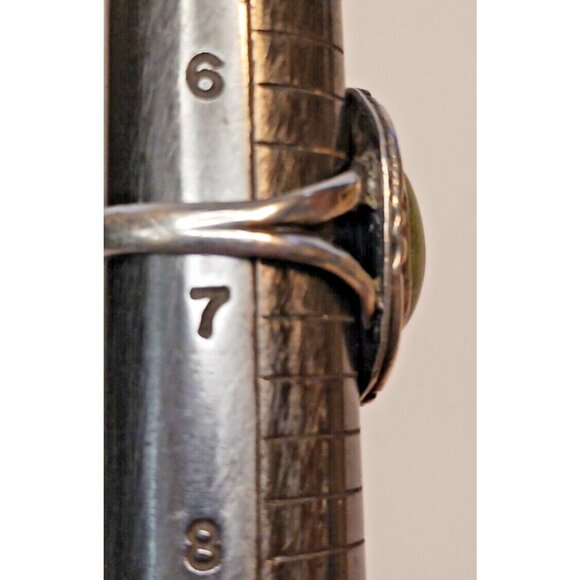 Native American Navajo Vintage Green Turquoise Ring s 6.75 (1384) - Picture 4 of 5